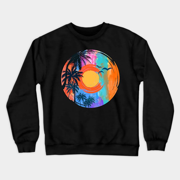 The painting of summer sunset Crewneck Sweatshirt by J&R collection